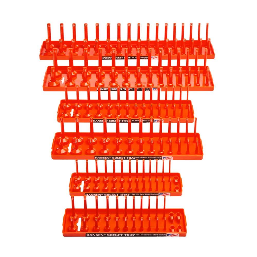 Hansen 6-Piece SAE and Metric Socket Tray Set