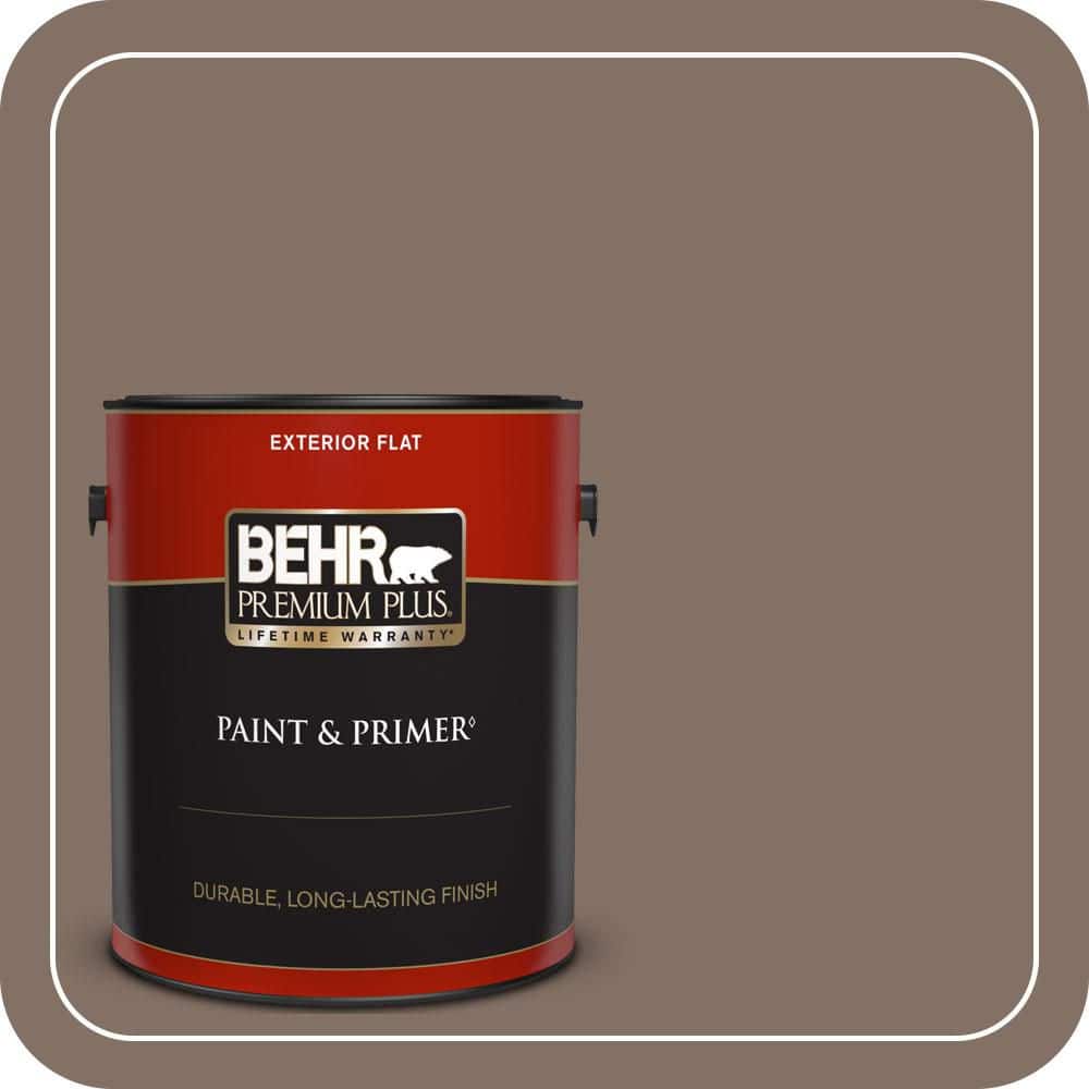 BEHR PREMIUM PLUS 1 gal. #PPU5-17 Cardamom Spice Flat Exterior Paint & Primer (1)