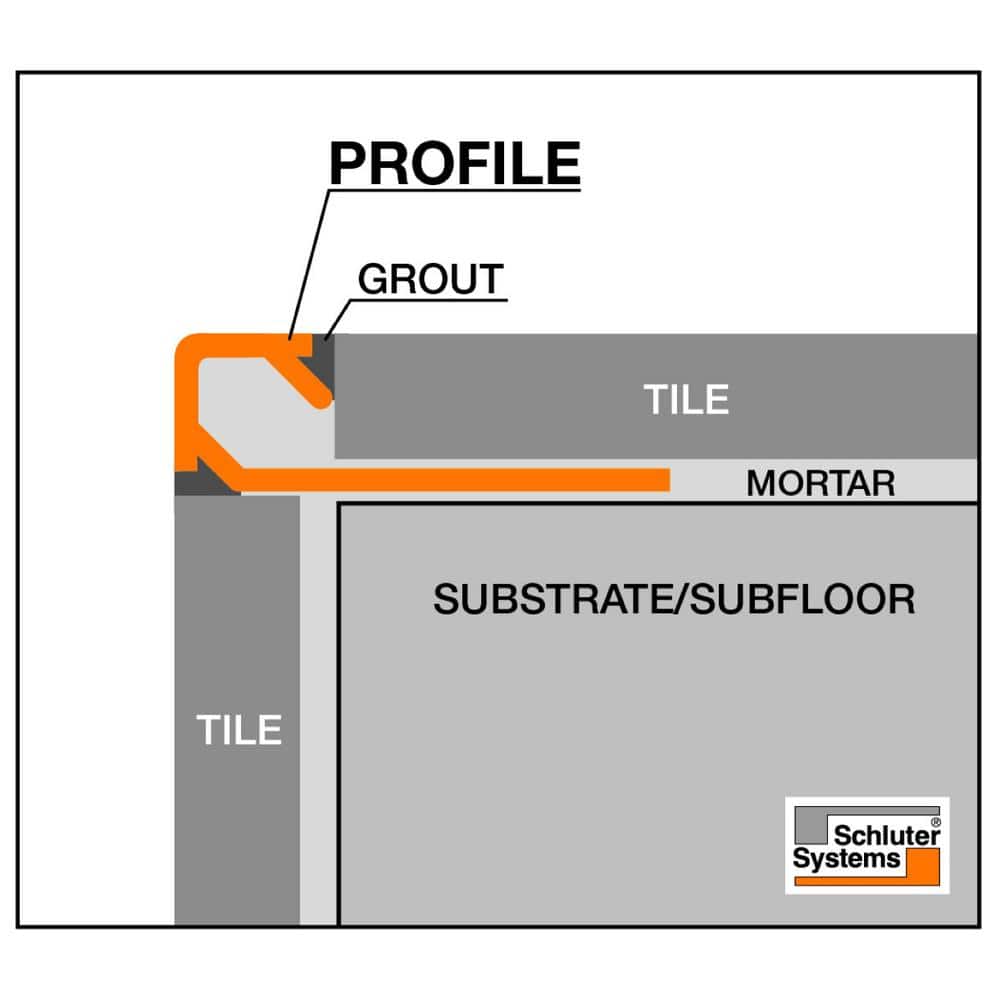 Schluter Quadec Satin Nickel Anodized Aluminum 1/2 in. x 8 ft. 2-1/2 in. Metal Square Edge Tile Edging Trim (3)
