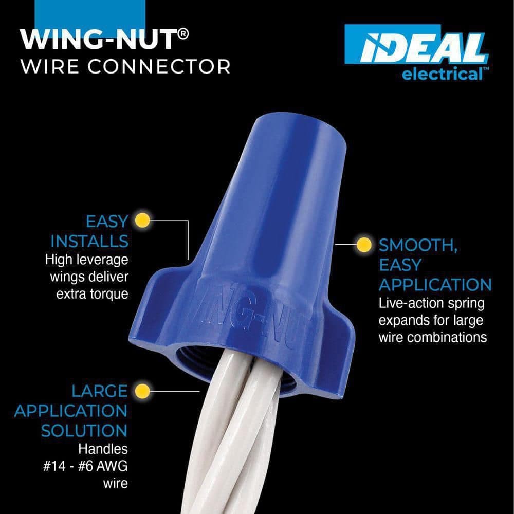IDEAL Wing-Nut Wire Connector, 454 Blue, Bag of 25 (2)