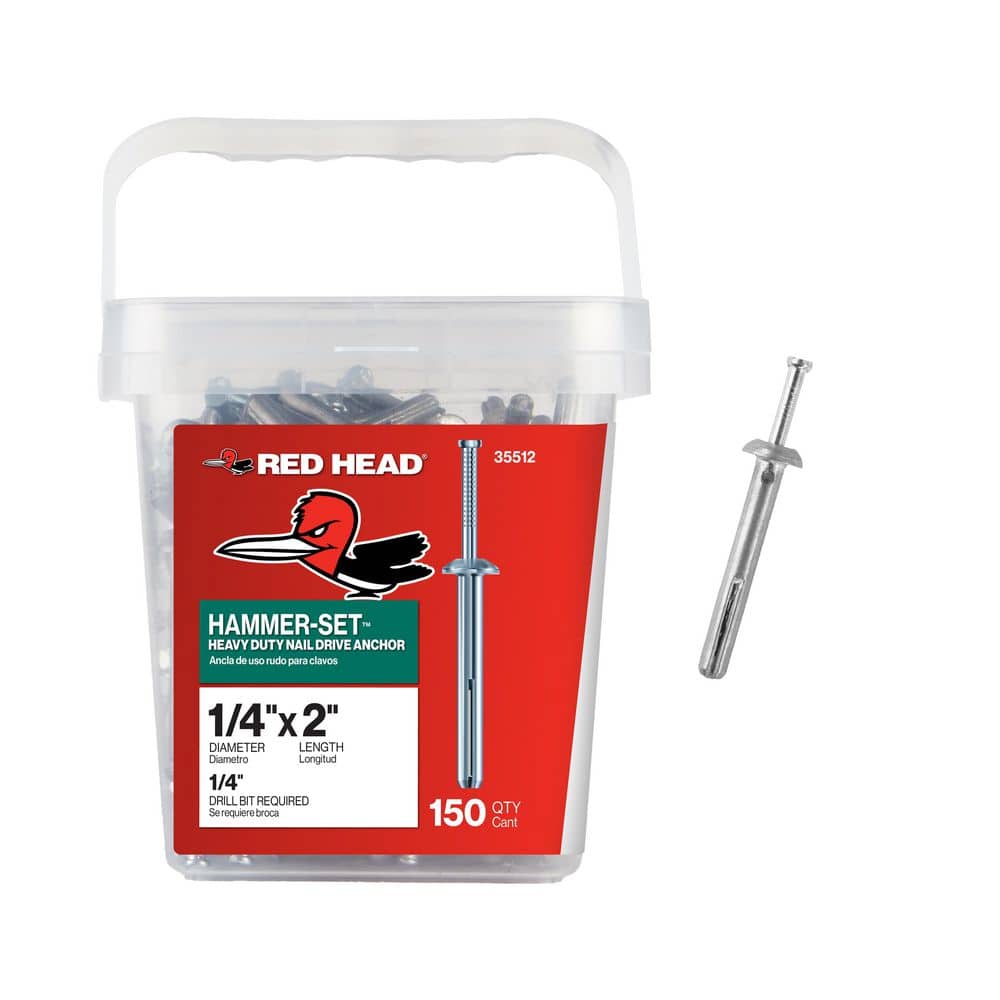 Red Head 1/4 in. x 2 in. Hammer-Set Nail Drive Concrete Anchors (150-Pack)