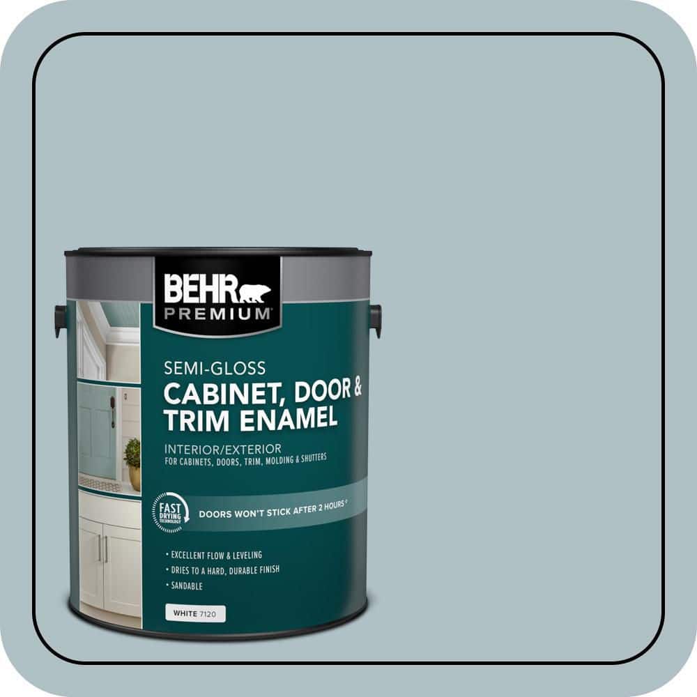 BEHR PREMIUM 1 gal. #PPU13-14 Ozone Semi-Gloss Enamel Interior/Exterior Cabinet, Door & Trim Paint