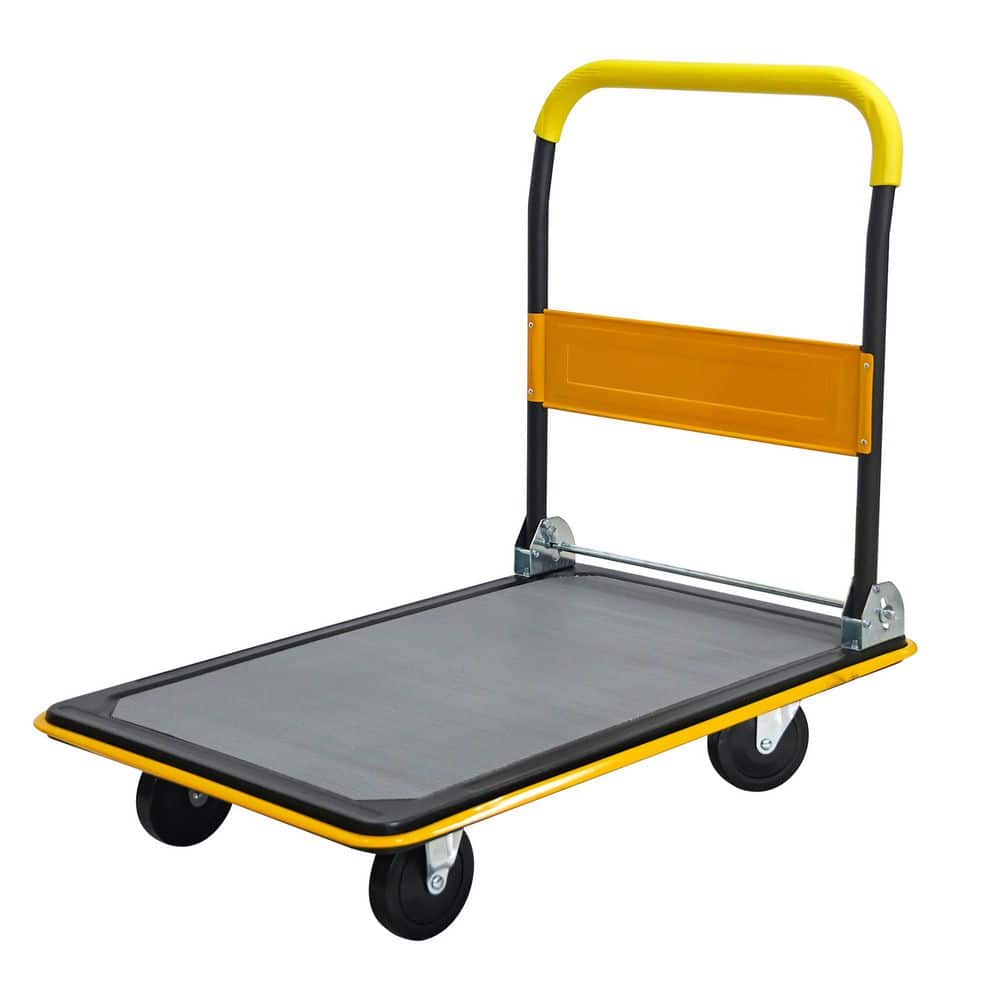 Unbranded 660 lbs. Heavy Duty Capacity Platform Hand Truck 360° Swivel Wheels Foldable Push Hand Cart