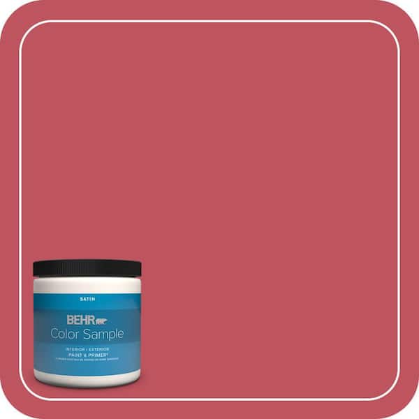BEHR PREMIUM PLUS 8 oz. #P140-6 Hibiscus Flower Satin Enamel Interior/Exterior Paint & Primer Color Sample (2)