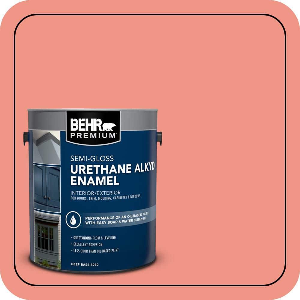 BEHR PREMIUM 1 gal. #P180-4 Guava Jelly Urethane Alkyd Semi-Gloss Enamel Interior/Exterior Paint (1)