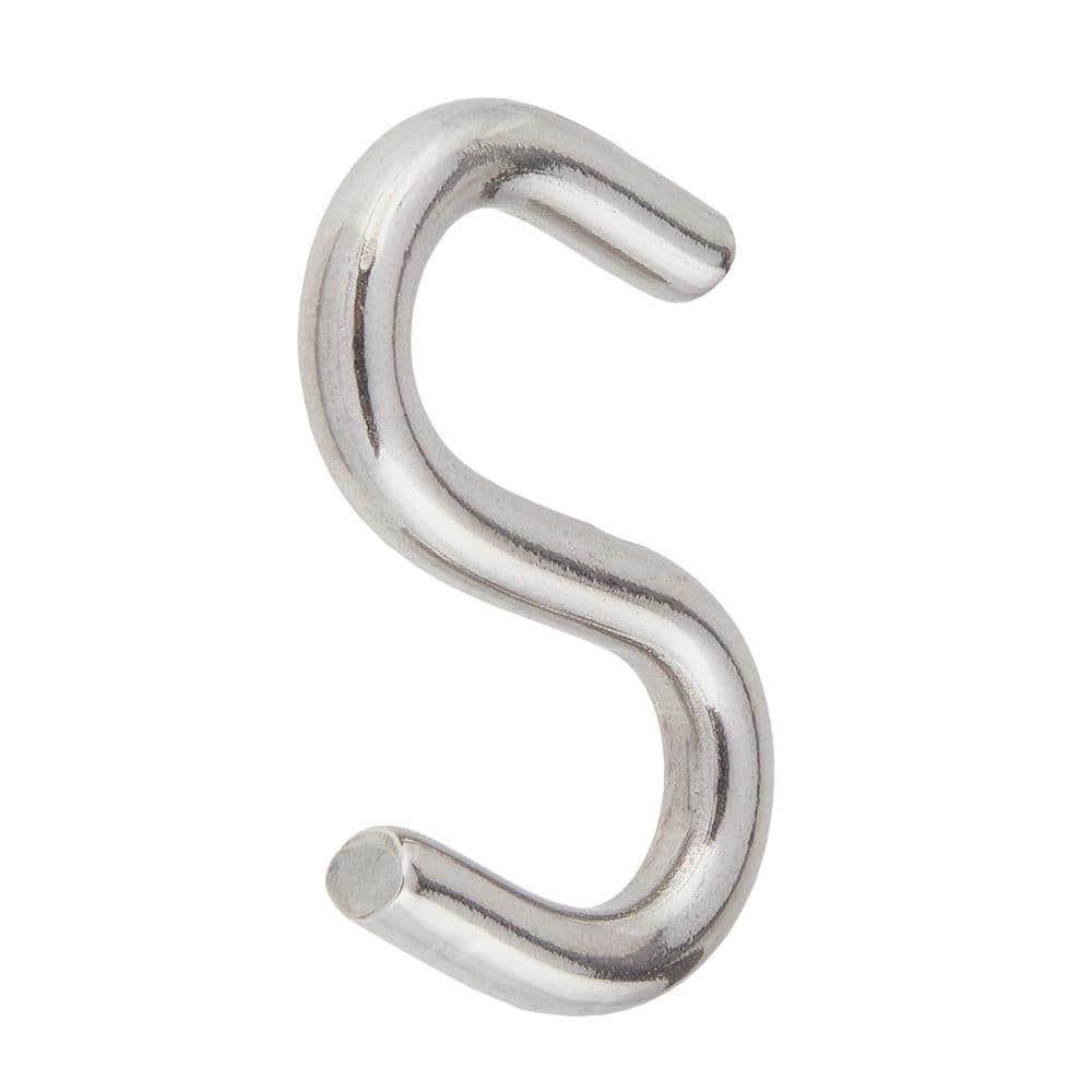DECKMATE Marine Grade Stainless Steel 1/4 X 2 in. S-Hook (2 Pieces) (2)