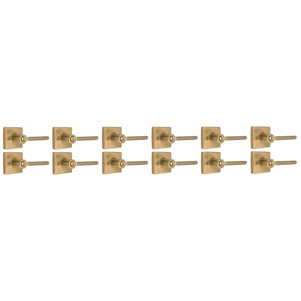 Defiant Tonebridge Brushed Gold Bed/Bath Door Lever with Square Rose 12-Pack
