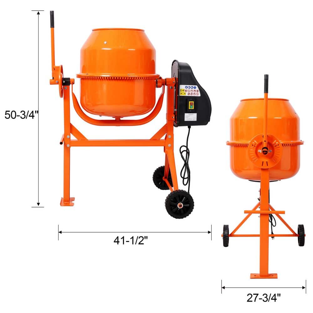 maocao hoom 4.2 cu. Ft. Electric Cement Mixer, Portable Concrete Mixer Machine for Mortar, Stucco & Fodder Mixing (3)