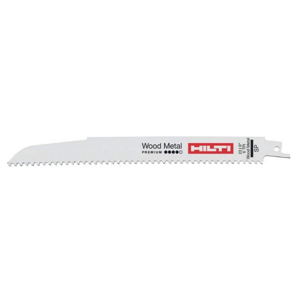 Hilti WDX 6 in. x 7/8 in. 6 TPI Ultimate Wood Metal Reciprocating Saw BiMetal Blade (20-Pack) (1)