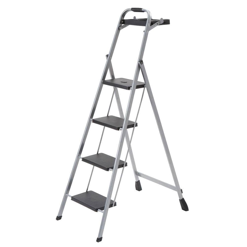 Unbranded 4-Step Steel Skinny Mini Step Stool Ladder with Project Tray