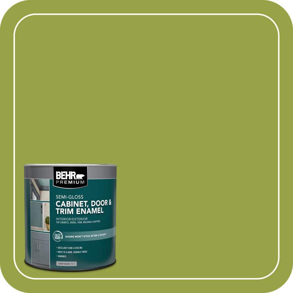 BEHR PREMIUM 1 qt. #P360-6 Fresh Apple Semi-Gloss Enamel Interior/Exterior Cabinet, Door & Trim Paint
