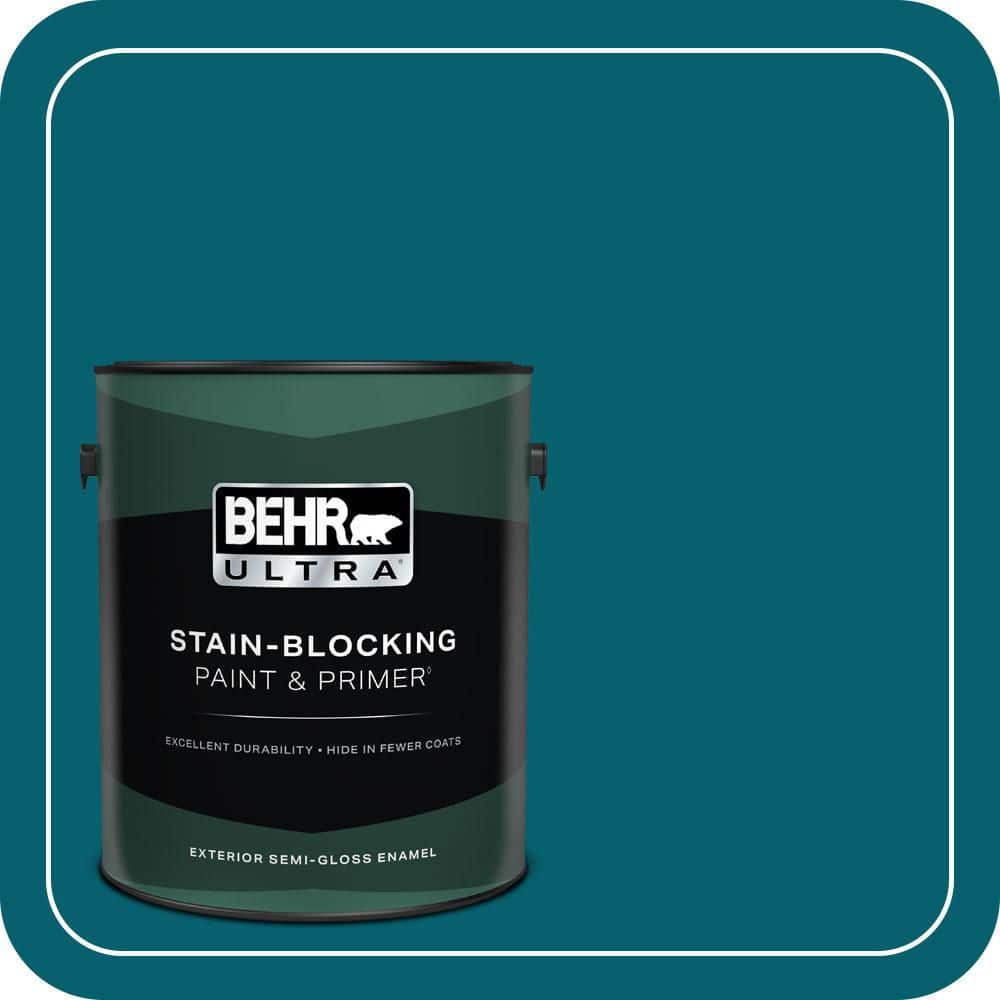 BEHR ULTRA 1 gal. #T16-04 Galapagos Semi-Gloss Enamel Exterior Paint & Primer