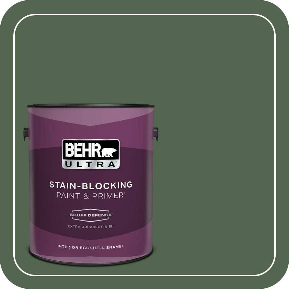 BEHR ULTRA 1 gal. #S410-7 Equestrian Green Extra Durable Eggshell Enamel Interior Paint & Primer