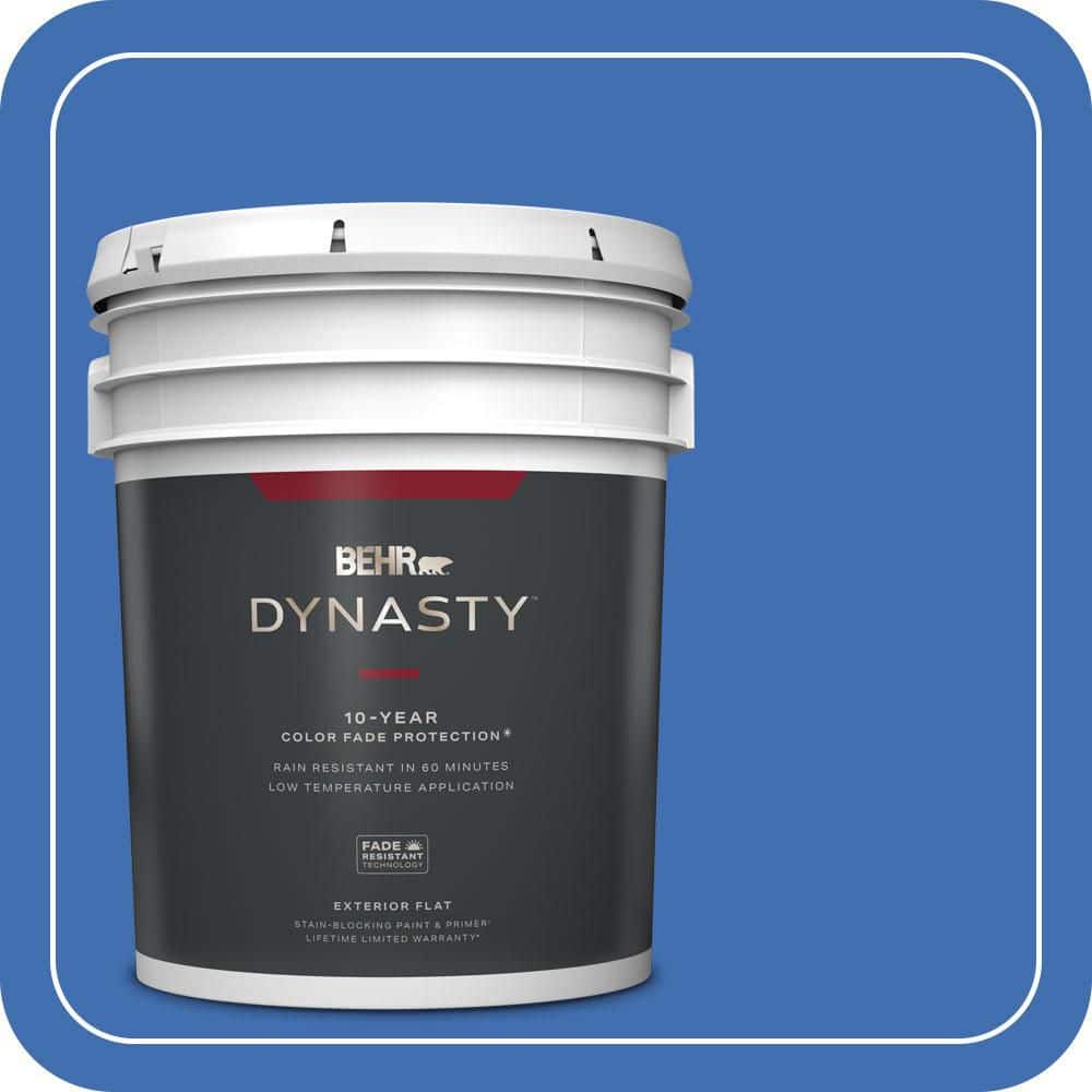BEHR DYNASTY 5 gal. #T18-17 Wide Sky Flat Exterior Stain-Blocking Paint & Primer