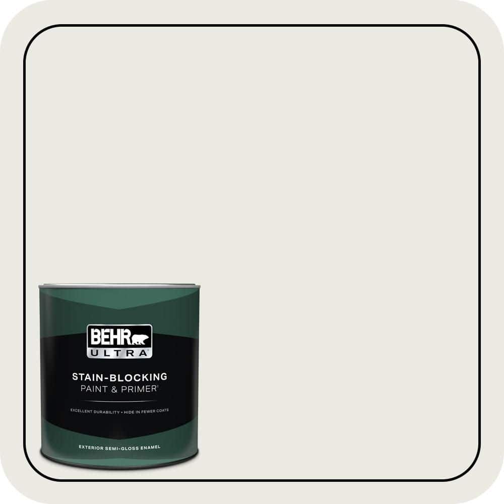 BEHR ULTRA 1 qt. #PPU24-14 White Moderne Semi-Gloss Enamel Exterior Paint & Primer
