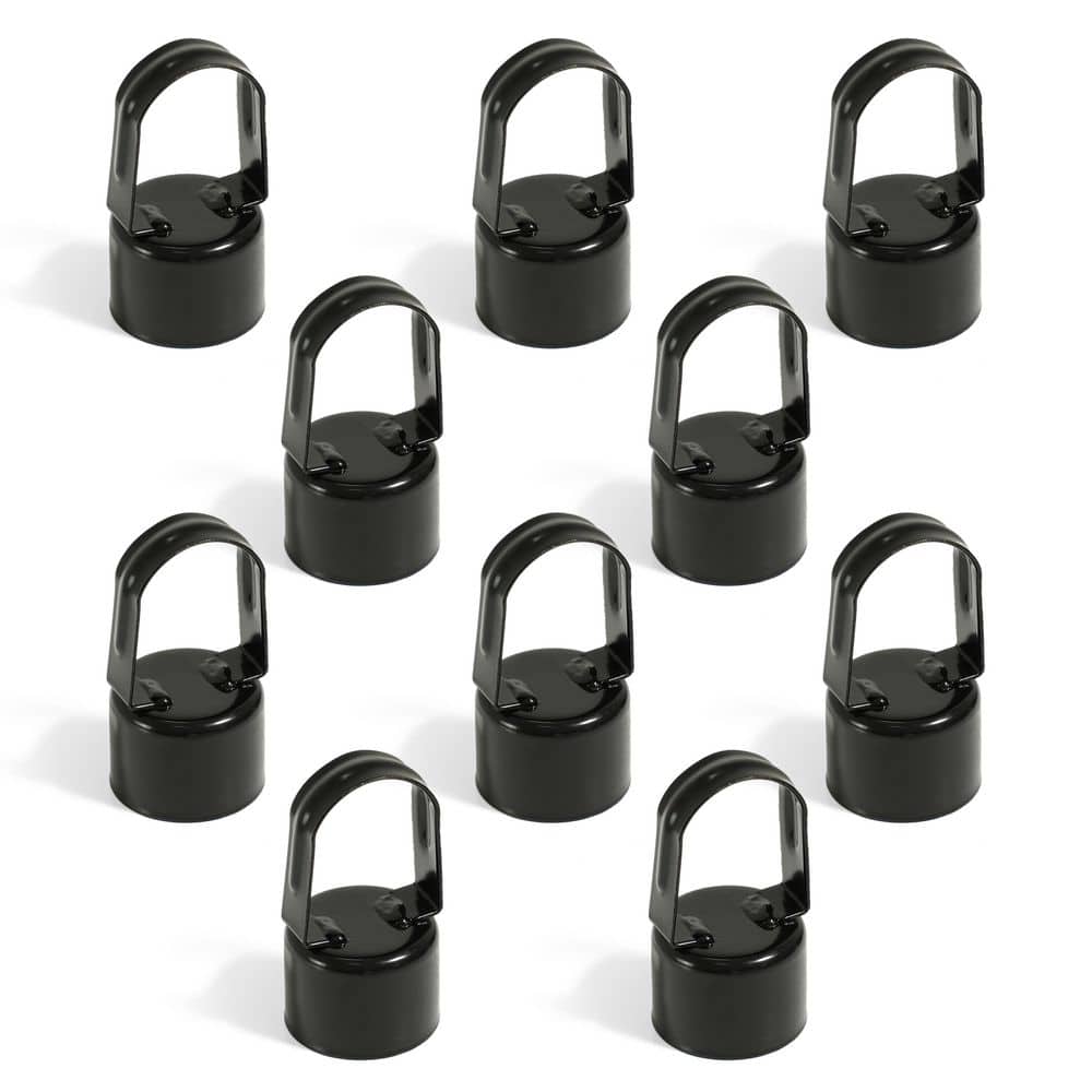 Fencer Wire 1-7/8 in. Chain Link Fence Black Galvanized Steel Eye Top Rail Cap for Line Post (Pack of 10) (1)