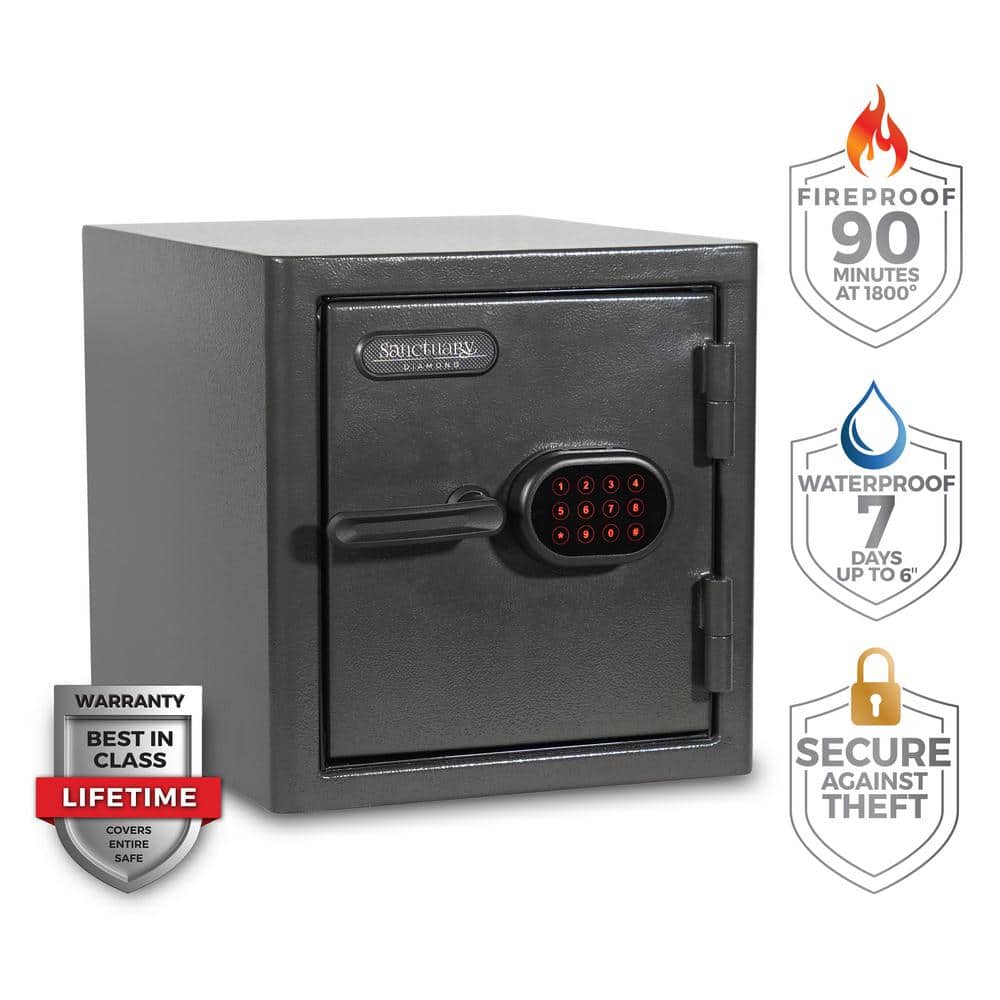 SANCTUARY Diamond 1.32 cu. ft. Fireproof/Waterproof Home & Office Safe with Electronic Lock, Dark Gray Hammertone Finish