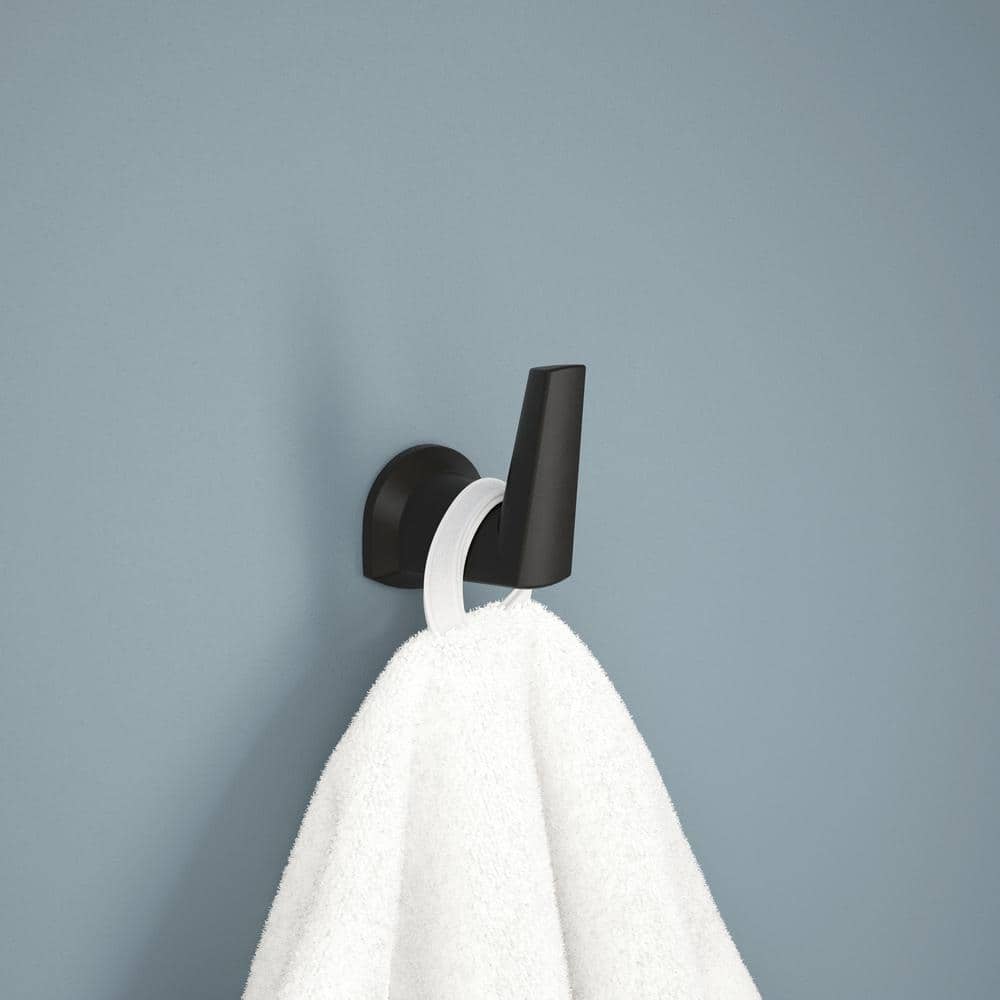 Delta Galeon Single Towel Hook Bath Hardware Accessory in Matte Black (2)