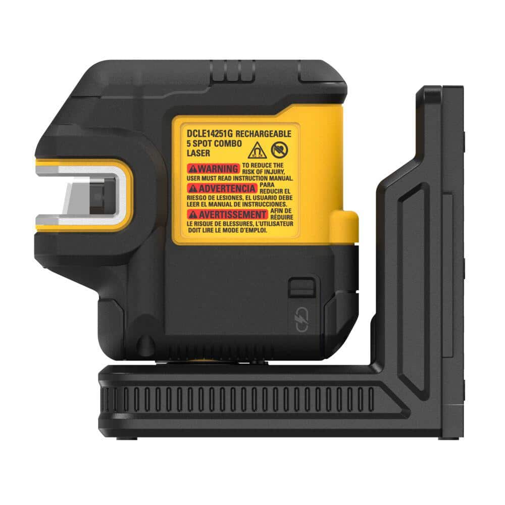 DEWALT 150 ft. Green Cross Line and 5-Spot Laser Level with 45-Watt USB-C Charger (3)