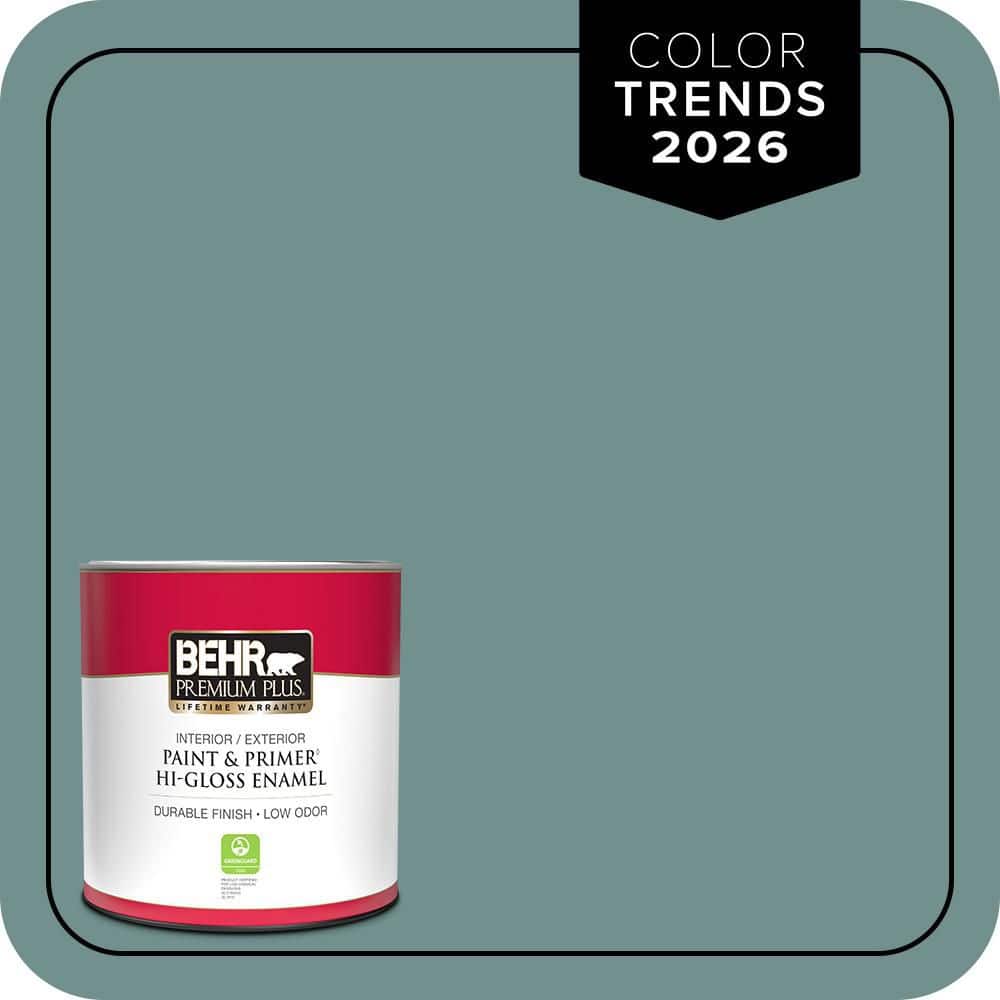 BEHR PREMIUM PLUS 1 qt. #PPU12-03 Dragonfly Hi-Gloss Enamel Interior/Exterior Paint & Primer (1)
