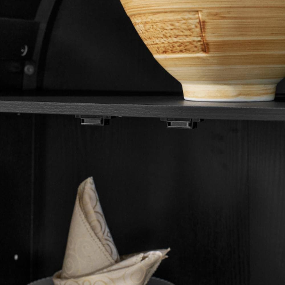 Unbranded 30 in. W x 15.5 in. D x 67 in. H Bathroom Black Linen Cabinet (3)