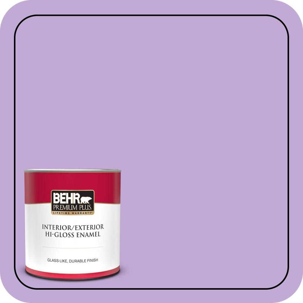 BEHR PREMIUM PLUS 1 qt. #MQ4-59 Purple Gladiola Hi-Gloss Enamel Interior/Exterior Paint & Primer (1)