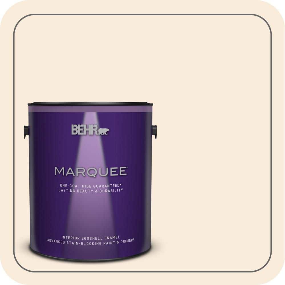 BEHR MARQUEE 1 gal. #PPH-12 Ivory Eggshell Enamel Interior Paint with Primer