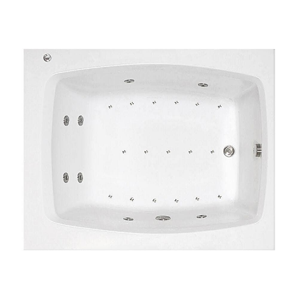 Comfortflo 60 in. x 48 in. Acrylic Rectangular Drop-in Whirlpool and Air Bathtub with Reversible Drain in White (2)