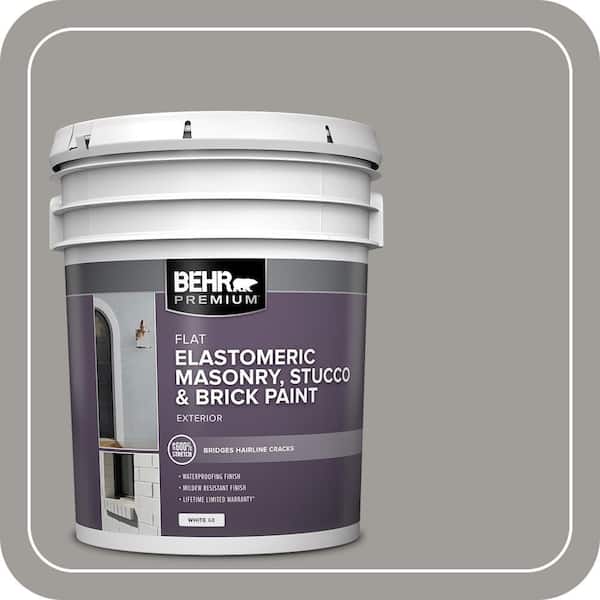BEHR PREMIUM 5 gal. #BNC-17 Casual Gray Elastomeric Masonry, Stucco and Brick Exterior Paint (2)