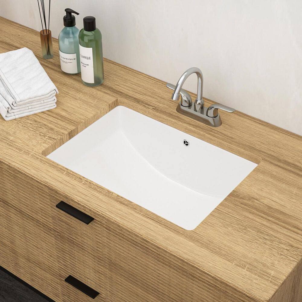 Coporesell 21.5 in. Undermount Rectangular Bathroom Sink with Overflow in White Ceramic (3)