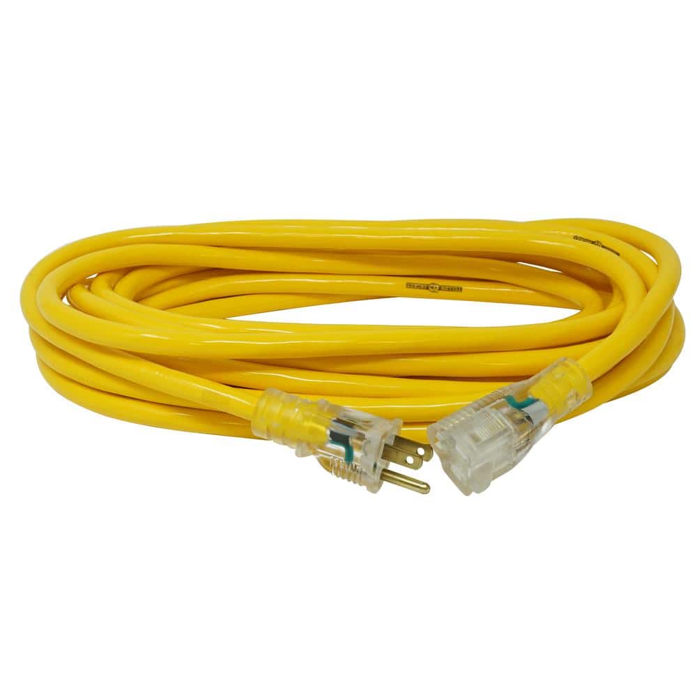 Yellow Jacket 25 ft. 12/3 SJTW Outdoor Heavy-Duty Extension Cord with Power Light Plug (3)