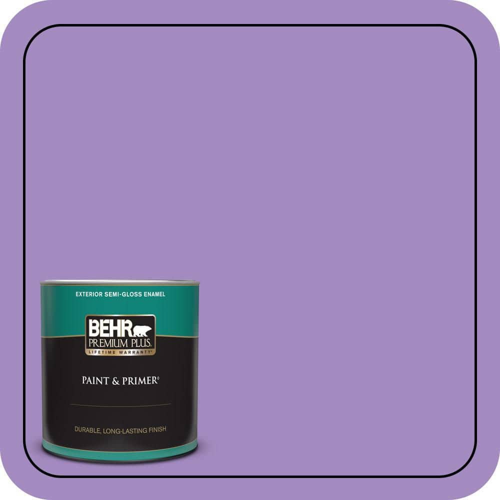 BEHR PREMIUM PLUS 1 qt. #P570-4 Classic Bouquet Semi-Gloss Enamel Exterior Paint & Primer