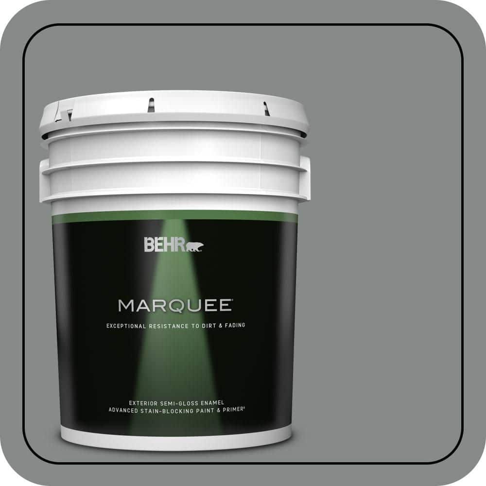 BEHR MARQUEE 5 gal. #N460-5 Slate Rock Semi-Gloss Enamel Exterior Paint & Primer