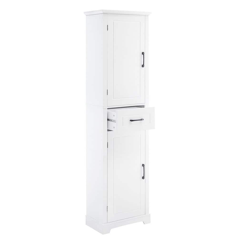 Lycvki 20 in. W x 11.8 in. D x 72.5 in. H White Linen Cabinet with 2 Doors and Adjustable Shelves