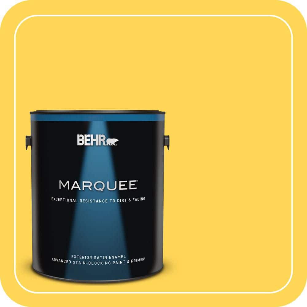 BEHR MARQUEE 1 gal. #P300-6 Buzz-in Satin Enamel Exterior Paint & Primer
