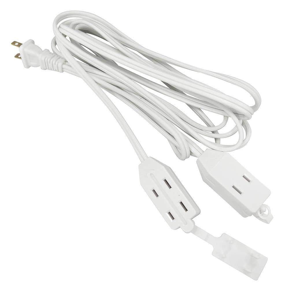 HDX 12ft. 16/2 Light Duty Indoor Multi-Outlet Extension Cord with Twin Ends, White (3)