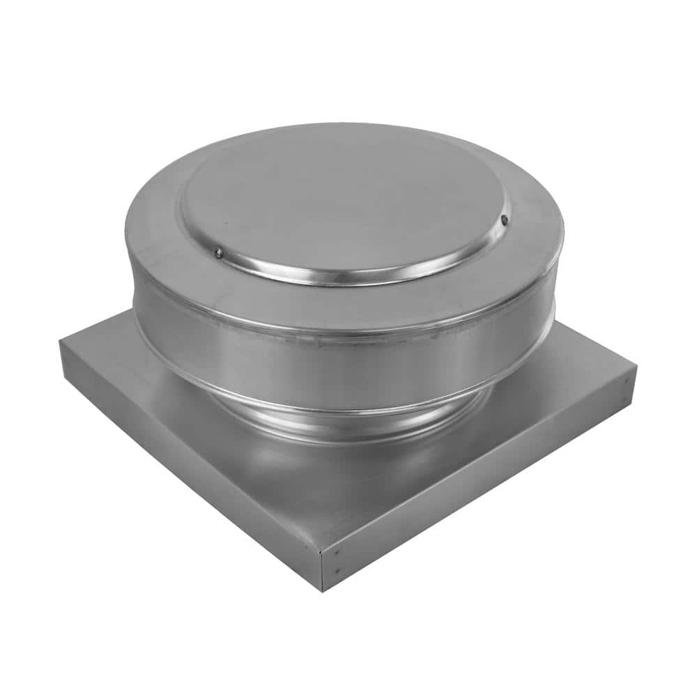 Active Ventilation 8 in. Dia. Aluminum Round Back Roof Vent with Curb Mount Flange in Mill Finish (1)