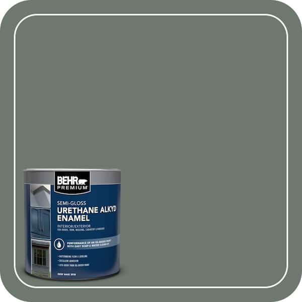 BEHR PREMIUM 1 qt. #AE-40 Hunt Club Semi-Gloss Enamel Urethane Alkyd Interior/Exterior Paint (2)