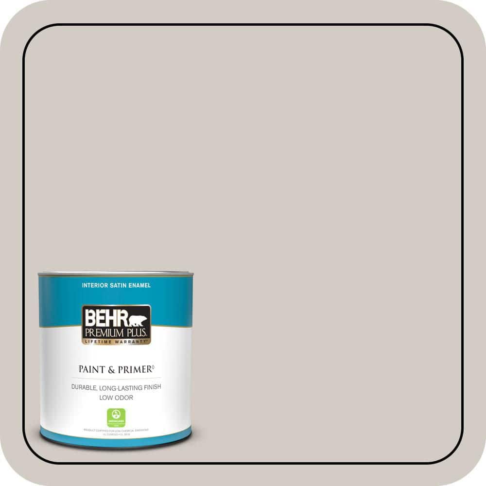 BEHR PREMIUM PLUS 1 qt. #PPU18-09 Burnished Clay Satin Enamel Low Odor Interior Paint & Primer