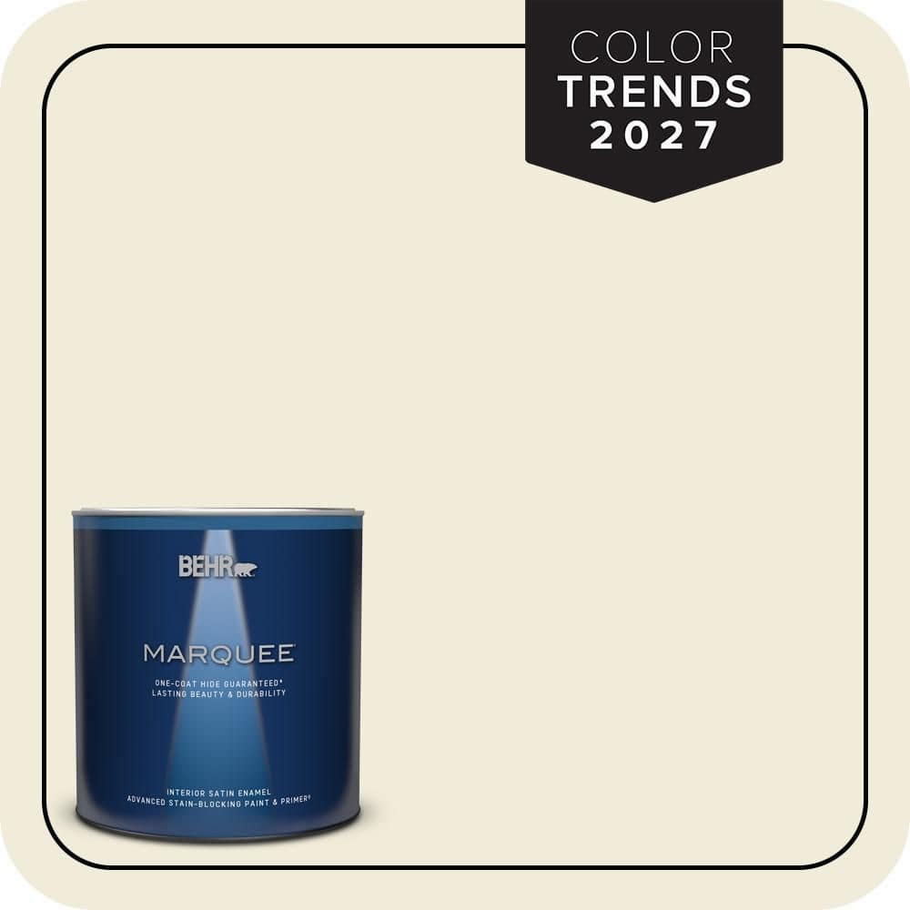 BEHR MARQUEE 1 qt. #PPU7-13 Coastal Beige Satin Enamel Interior Paint & Primer