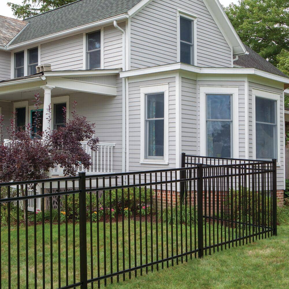Barrette Outdoor Living 2-1/2 in. 2-1/2 in. 7-1/3 ft. Aluminum Fence Line Post (2)