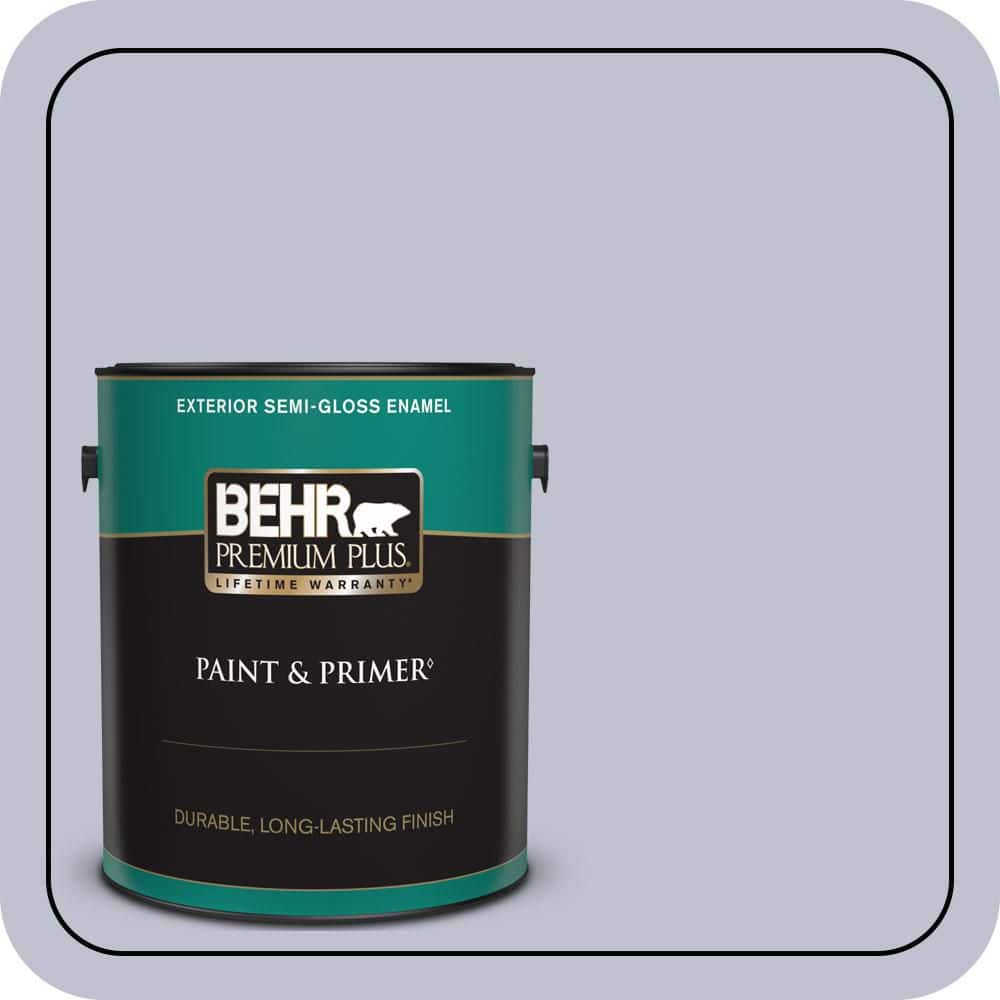 BEHR PREMIUM PLUS 1 gal. #S550-2 Powder Lilac Semi-Gloss Enamel Exterior Paint & Primer