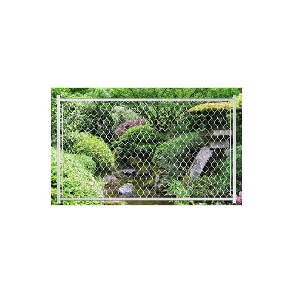 Tidoin 6 ft. W x 3.8 ft. H White Metal Adjustable Chain Link Fence Gate (3)