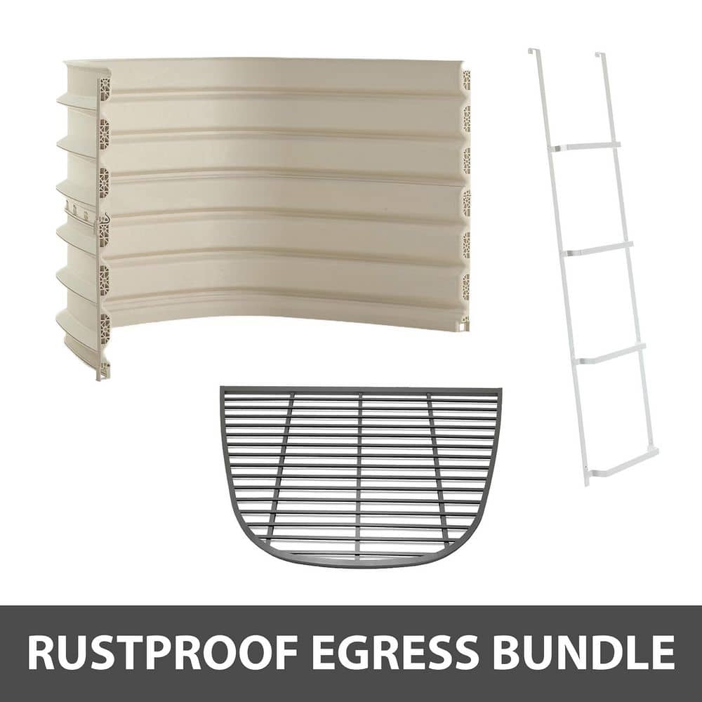 SHAPE PRODUCTS Rockwell Denali 60 in. x 39 in. x 46 in. Composite Window Well with Aluminum Bar Grate and Ladder