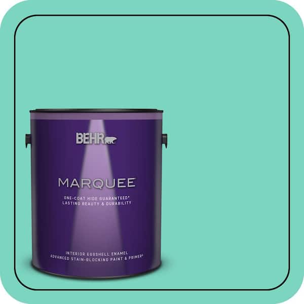 BEHR MARQUEE 1 gal. #P430-3 Green Parakeet Eggshell Enamel Interior Paint & Primer (2)