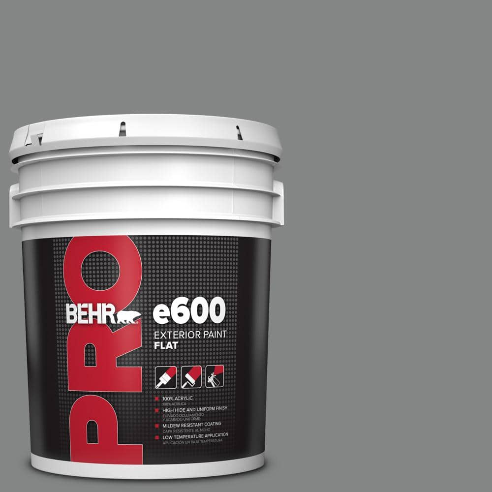 BEHR PRO 5 gal. #PFC-63 Slate Gray Flat Exterior Paint