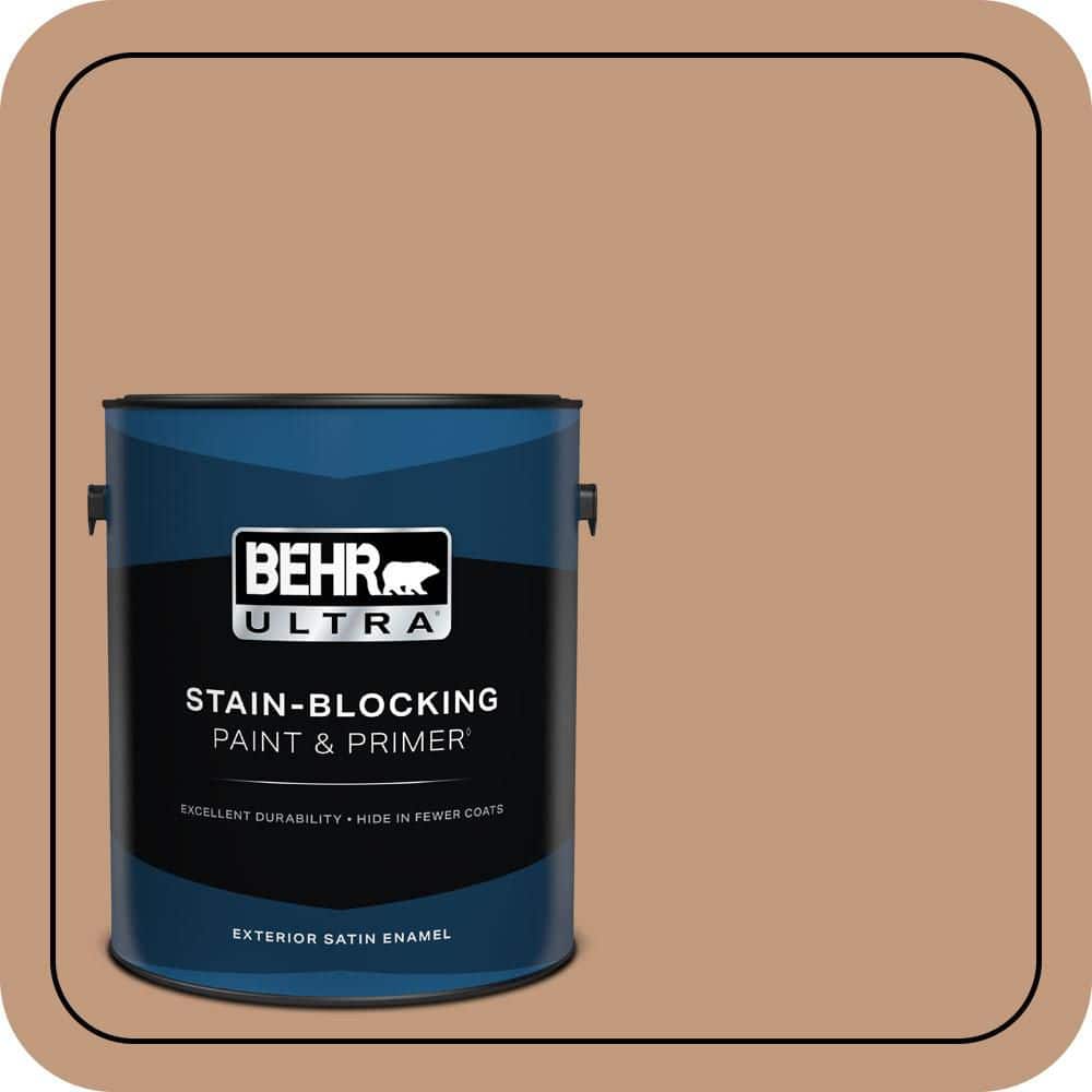 BEHR ULTRA 1 gal. #PPU3-12 Egyptian Pyramid Satin Enamel Exterior Paint & Primer