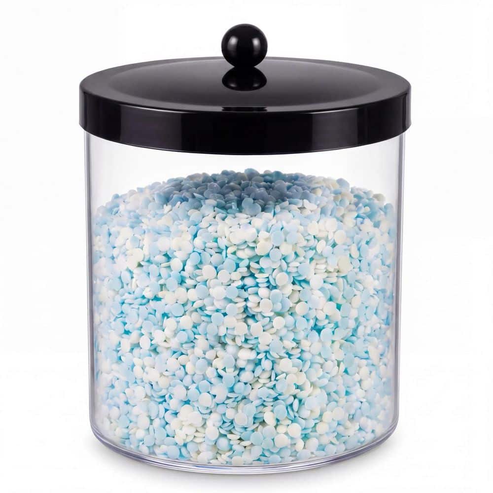 KHKFY Extra Large 78 oz. Clear Acrylic Storage Canister Jar with Black Stainless Steel Lid for Countertop Clear