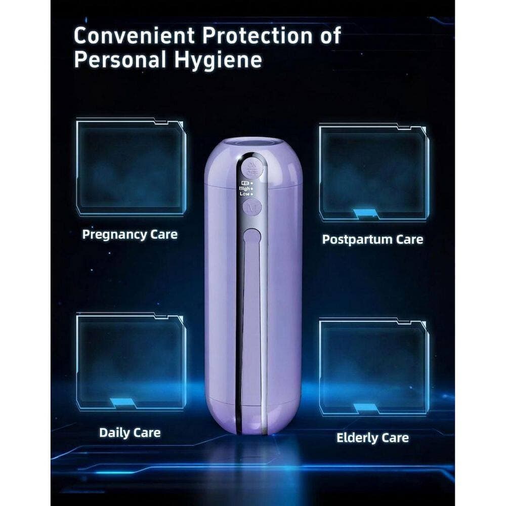Anqtovp Bidet Attachment Electric Portable Handheld Sprayer w/ High Pressure Cleaning, Foldable Water Storage, Personal Cleaner (2)