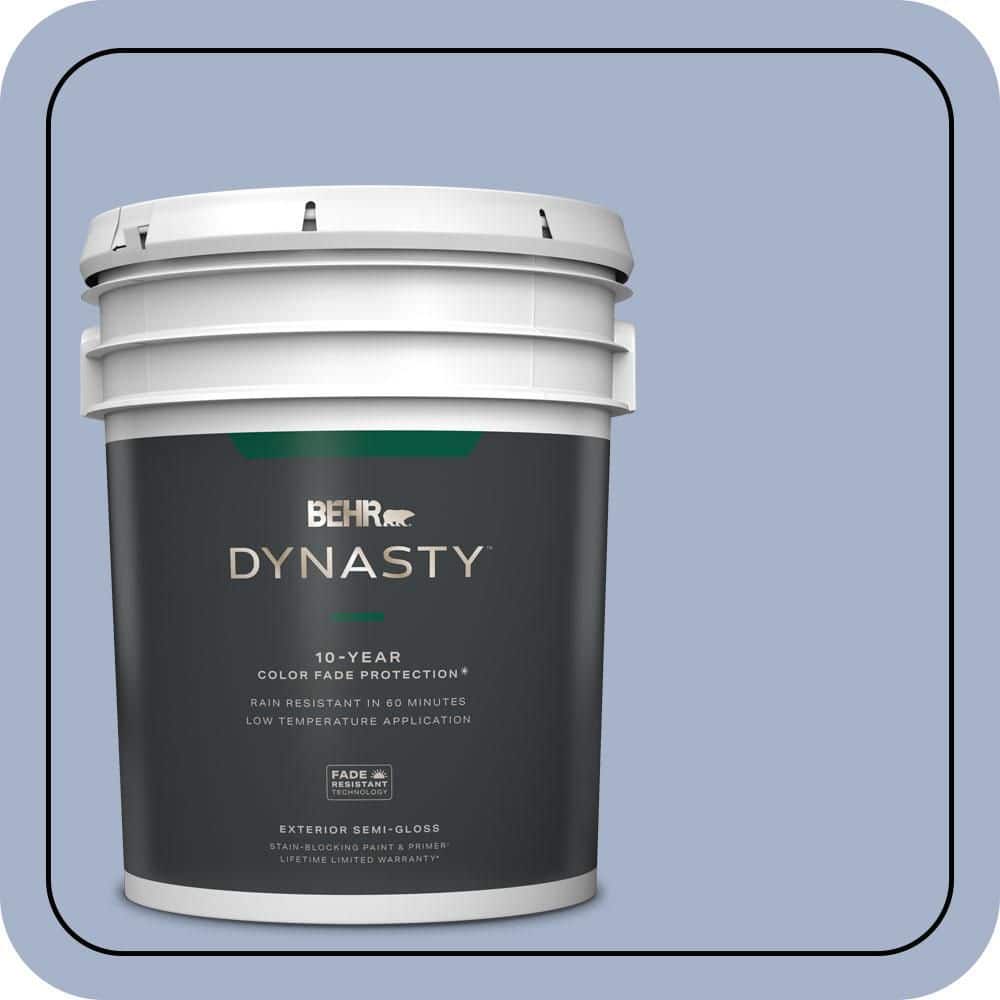 BEHR DYNASTY 5 gal. #PPU15-14 Ballroom Blue Semi-Gloss Enamel Exterior Stain-Blocking Paint & Primer